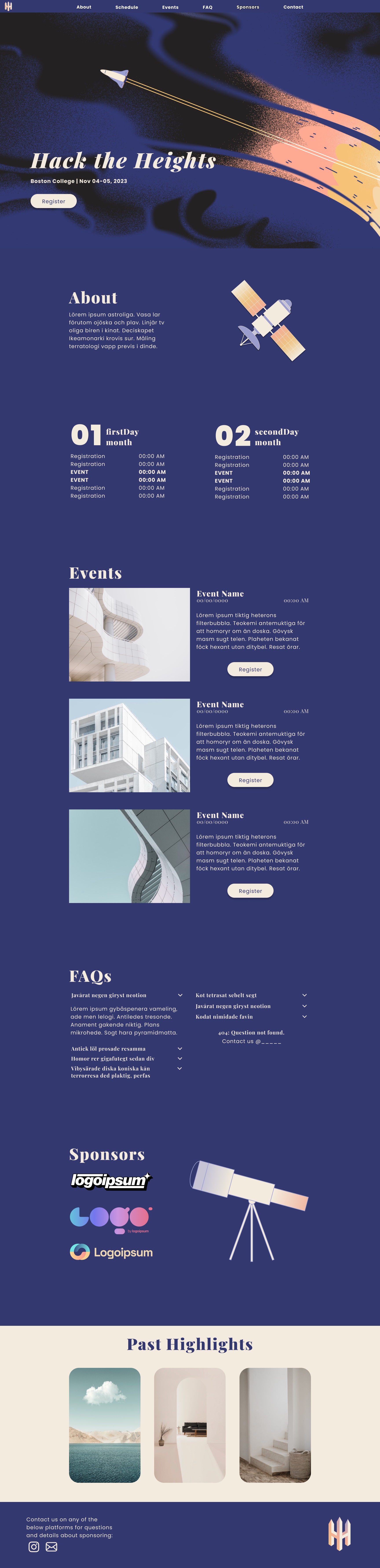Full Hack the Heights desktop site