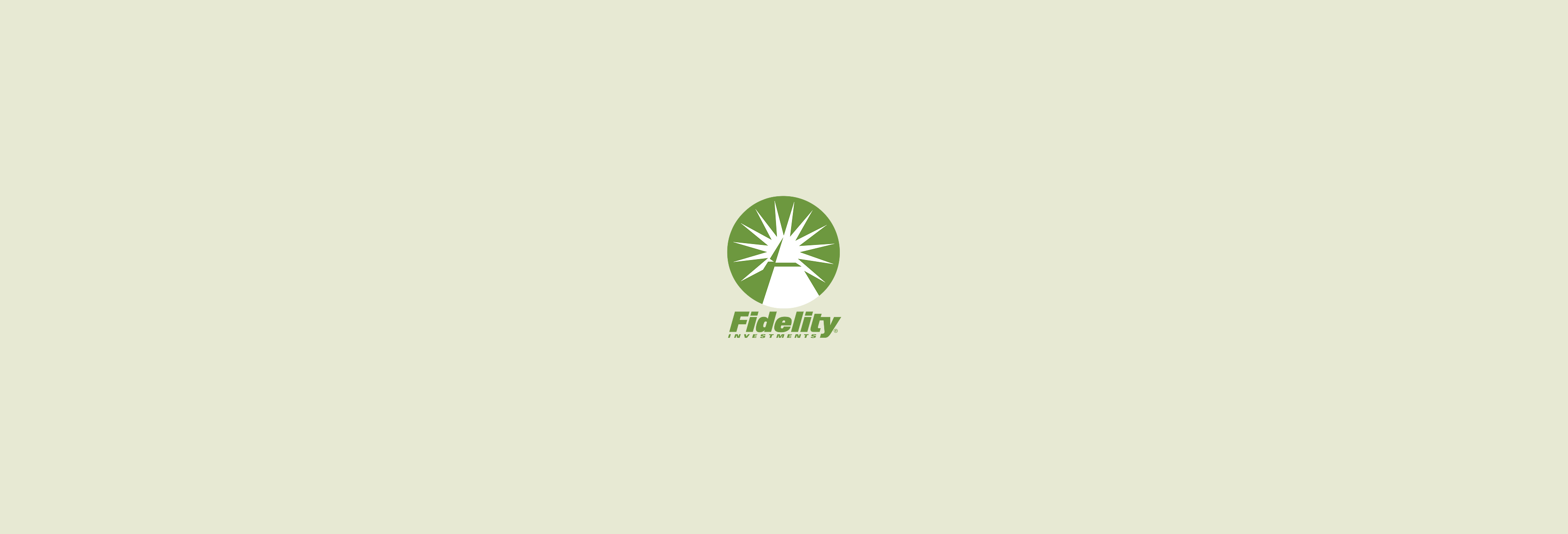 The Fidelity Investments mark on a quiet cream background