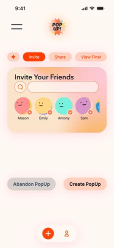 MVP 1A Invite screen