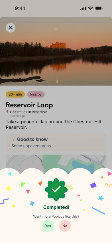 MVP 1B completed overlay asking for more PopUps like this